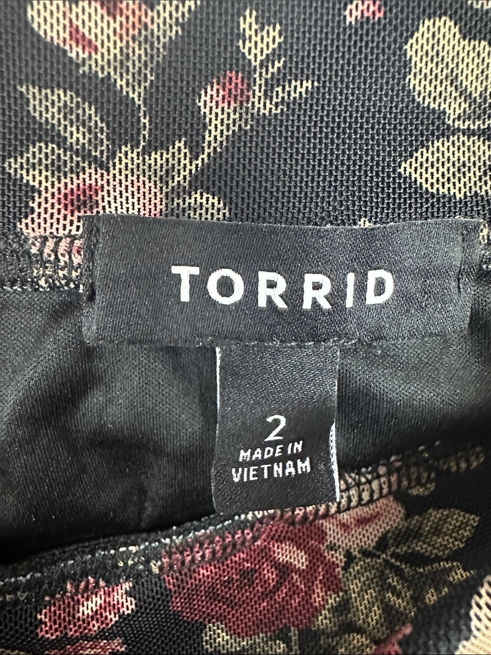 Torrid Black Floral Mesh Over Mini Maxi Skirt Sz 2X - Picture 11 of 12